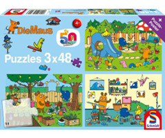Schmidt Spiele 56394 Sendung Mit Der Maus, 3×48 Teile Kinderpuzzle für 4,99€ (Vergleich: 10,99€)