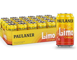 Paulaner Limo Orange • Erfrischungsgetränk Orangengeschmack • EINWEG (24 x 0,33 l) für 15,29€ (= 64 Cent je Dose)