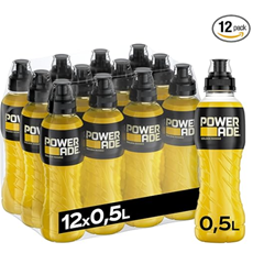Powerade Sports Golden Mango, kalorienarmes Sportgetränk mit Mango-Geschmack, mit Elektrolyten, 500 ml (12er Pack) für 10,79€