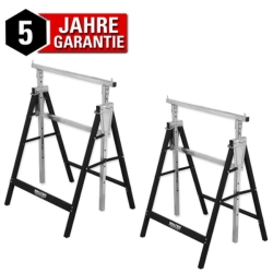 2er-Pack Walter Unterstellböcke, bis 200kg, 80 – 130cm für 29,99€ (Vergleich: 49,80€)