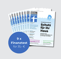 9 Ausgaben „Finanztest“ inkl. Jahrbuch 2025 und Notizbuch für 35€