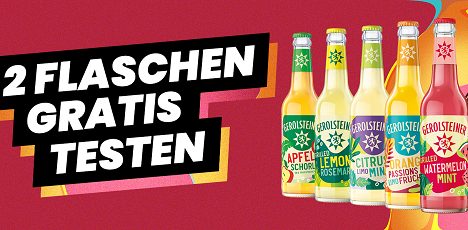 Zwei Flaschen Gerolsteiner Erfrischungen Dank einer Erstattung kostenlos testen