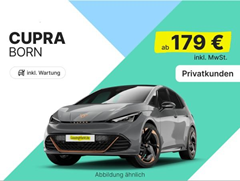 Cupra Born 60 kWh (231 PS, Automatik) für 179€/Monat (10.000 km/Jahr, 24 Monate, LF = 0,57)