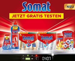 Verschiedene Somat Spülmaschinen-Produkte dank Erstattung kostenlos testen