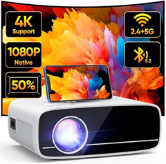 Native 1080P Beamer mit 5G WiFi, Bluetooth & Zoomfunktion für 60,29€
