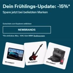eBay: 15% Rabatt auf Technik und mehr