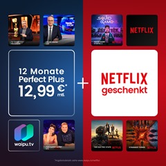 waipu.tv Perfect Plus inkl. 12 Monate Netflix geschenkt = 12,99€ im Monat