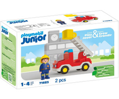 Playmobil JUNIOR Feuerwehrleiterfahrzeug (71683) für 13,47€ (Vergleich: 18,14€)