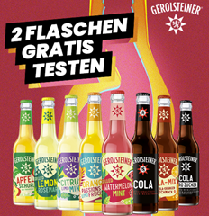 Gerolsteiner Erfrischungsgetränke: 2 Flaschen (0,33 l) gratis testen