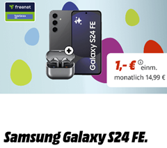 Samsung Galaxy S24 FE + Buds3 für 1€ (Vergleich: 595,80€) mit 17GB 5G Daten, SMS und Sprachflat für 14,99€ im Monat