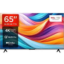 TCL 65T7B 65 Zoll 4K Ultra HD QLED Pro Fernseher [Energieklasse F] für 499€ (Vergleich: 588,99€)