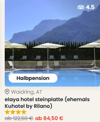 elaya hotel steinplatte inkl. Halbpension & Wellness in Tirol ab 169€ pro Person (2 Nächte)