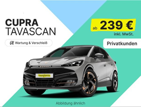 Cupra Tavascan (286 PS, Automatik) für 239€/Monat (10.000 km/Jahr, 24 Monate, LF = 0,56)
