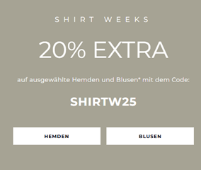 Eterna: 20% Extra auf Hemden und Blusen
