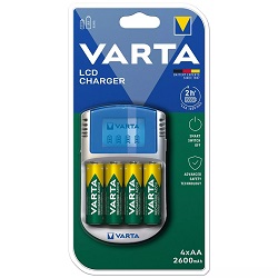 Varta LCD Batterieladegerät mit 4x AA Akkus 2.600mAh für 14,99€ (Vergleich: 29,99€)