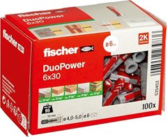 fischer DuoPower 6×30 Universaldübel (100 Stück) für 5,35€ (Ersparnis 33%)