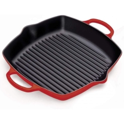 LE CREUSET Grillpfanne mit zwei Griffen, 30x30cm, Kirschrot für 119€ (Vergleich: 151,05€)