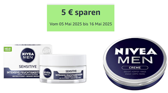 Amazon: 5€ Rabatt ab 15€ auf ausgewählte Nivea Men Produkte