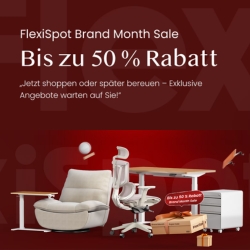 FlexiSpot: Brand Month Sale mit bis zu 50% Rabatt