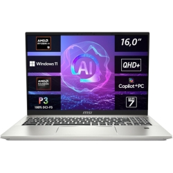 MSI Prestige A16 AI+ Notebook, Copilot+ PC, 16,0″ QHD+, Ryzen AI 9 365, 32 GB RAM, 1 TB, Radeon 880M, Win 11 Home für 1.099€ (Vergleich: 1.606,99€)
