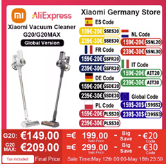 Xiaomi Vacuum Cleaner G20 für 149€ (Vergleich: 169€)