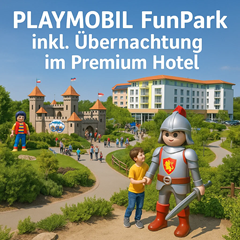 Playmobil FunPark inkl. Hotel & Ticket ab 59€ pro Person – 25 Jahre Abenteuer auf 90.000 m²