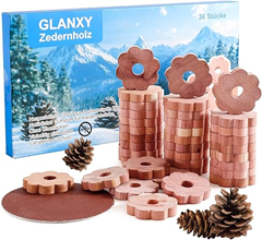 GLANXY Zedernholz Mottenringe (36 Stück) für nur 6,99€