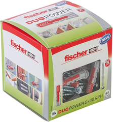 fischer DuoPower 8×40 (50 Dübel + 50 Schrauben) für 8,69€ (Vergleich: 16,80€ – Ersparnis 48%)