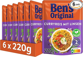 BEN’S ORIGINAL™ Express Curryreis mit Linsen 6x220g für 8,28 € = 1,38€ pro Portion