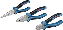 Bosch Professional 3 tlg. Zangen Set (Kombinationszange, Spitzzange und Seitenschneider, mit L-BOXX Einlage) für 34,99€