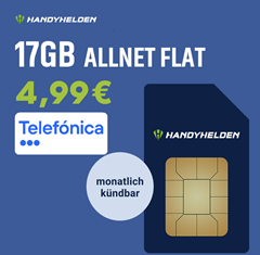 17GB Allnet Flat im Telefónica-Netz für 4,99€/Monat – auch monatlich kündbar