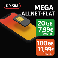Dr.SIM: neue Tarife, so z.B. 100GB 5G im Vodafone Netz für 11,99€/Monat – optional monatlich kündbar