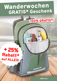 gratis Nordcap Rucksack mit Kühlfach & 25% Rabatt ab 40€