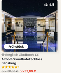 5 Sterne Althoff Grandhotel Schloss Bensberg inkl. Frühstück, Wellness & Extras ab 99€ pro Person (1 Nacht)