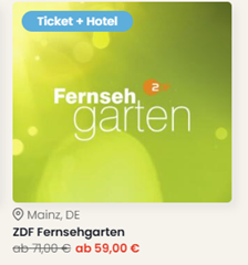 ZDF Fernsehgarten inkl. Hotel & Ticket ab 59€ pro Person