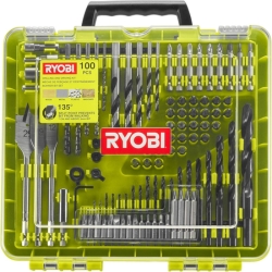 Ryobi RAKDD100 Bohr- und Antriebsset, 100-teilig, Kunststoff, Holz, Sechskant für 43,33€ (Vergleich: 56,21€)