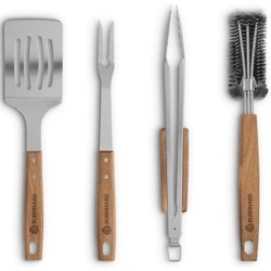 4-teiliges Burnhard Grillbesteck aus Edelstahl und Akazienholz für 33,91€ (statt: 39,90€)