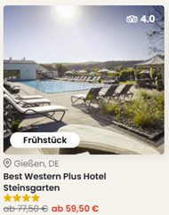 Best Western Plus Hotel Steinsgarten inkl. Frühstück, Dinner, Wellness & Extra ab 119€ pro Person (2 Nächte)