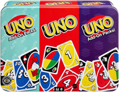 UNO Kartenspiel + 2 Erweiterungssets in Sammelmetalldose für 9,99€ (Vergleich: 24,97€)