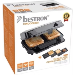 Bestron 3-in-1 Kontaktgrill ASG90XXL (Kontaktgrill, Waffel- & Sandwichmaker) für 47,90€ (Vergleich: 69,41€)