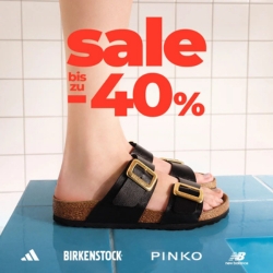 eSchuhe: Sale mit bis zu 40% Rabatt auf Sneakers, Handtaschen, Sandalen, Badelatschen und mehr