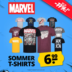 verschiedene MARVEL Sommer T-Shirts für nur 6,99€ + einmalig 4,95€ Versand