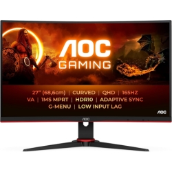 AOC Gaming CQ27G2SE – 27″ QHD Curved Monitor, FreeSync Premium, 2560×1440, 165 Hz, HDMI 1.4, DP 1.2 für 159€ (Vergleich: 189,54€)