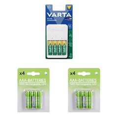 Varta Plug Charger Ladegerät + 4x AA 2100mAh + 8x AAA 500mAh Akkus (UK Produkt mit EU Adapter) für 12,49€