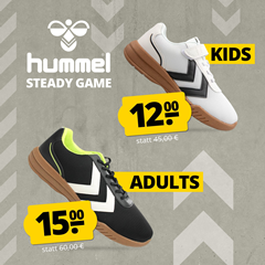 SportSpar: Hummel Indoor Sneaker/Schuhe für Kinder für 12€ oder für Erwachsene für 15€