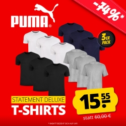 3er-Pack PUMA Statement Deluxe Edition Base Herren T-Shirts für 20,50€ (Vergleich: 25,94€)