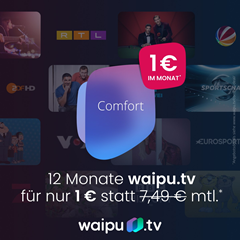[Super] 12 Monate waipu.tv für nur 1€ pro Monat anstatt 7,49€