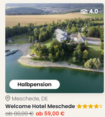 Welcome Hotel Meschede: Ab 59€ p.P. inkl. Halbpension & Wellness (Sauerland)