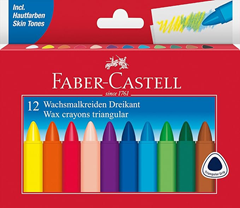 FABER-CASTELL Dreikant Wachsmalstifte 12er Etui für 3,39€ (Vergleich: 5,80€)
