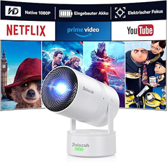 Polocsh Mini Beamer mit Akku, WiFi und Bluetooth (1080P Full HD, 4K Support) für 109,99€